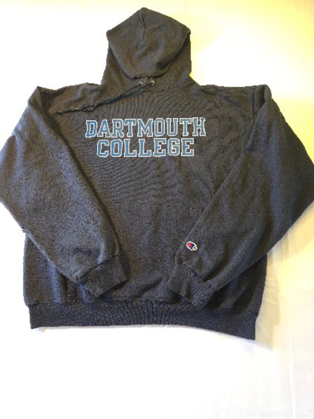 Vintage Champion Dartmouth College Hooded Sweatshirt Dark Gray College Logo